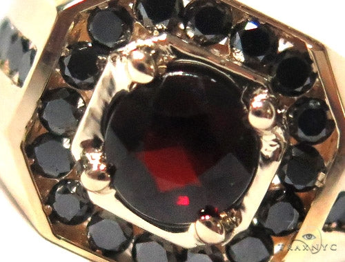 Mens 14K Gold Godfather Garnet Ring, photo 3 of 5