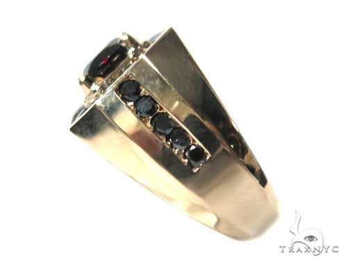 Mens 14K Gold Godfather Garnet Ring, photo 4 of 5