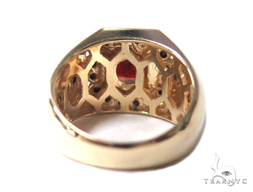 Mens 14K Gold Godfather Garnet Ring, photo 5 of 5
