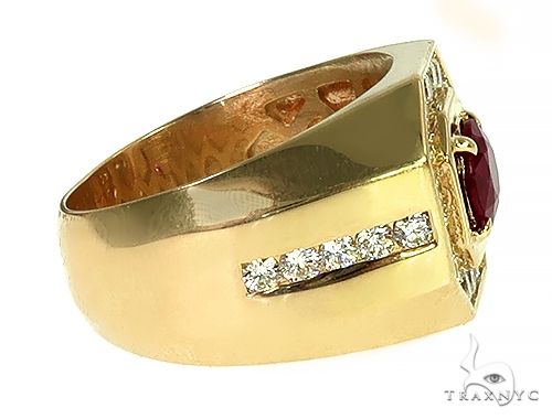 Mens 14K Gold Godfather Ruby Ring, photo 3 of 7