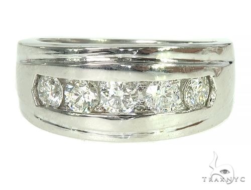 Mens Luxuriousness Five 14K White Gold Wedding Ring, photo 2 of 7