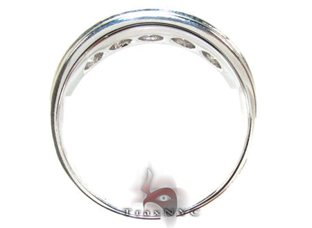 Mens Five Stone Prong Set 14K White Gold Wedding Ring, photo 5 of 7