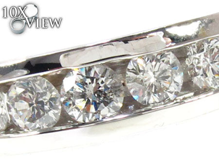 Mens 14K White Gold Channel Diamond Ring, photo 3 of 7