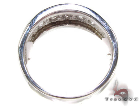 Mens 14K White Gold Channel Diamond Ring, photo 5 of 7