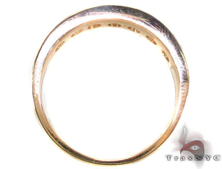 Mens 14K Yellow Gold Channel Diamond Ring, photo 5 of 7