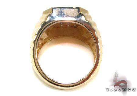 Mens 14K Yellow Gold Diamond Ring, photo 5 of 7