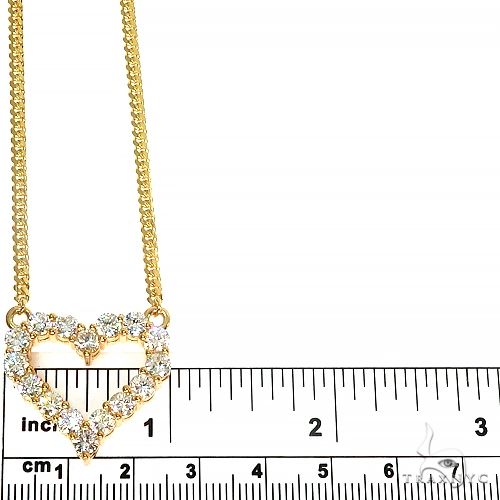 14K Gold Miami Cuban Chain Diamond Heart Necklace, photo 5 of 6