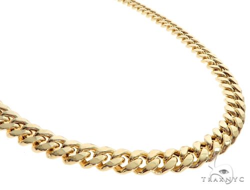 14K Yellow Gold Hollow Miami Cuban Link Chain 22 Inches 8.5mm