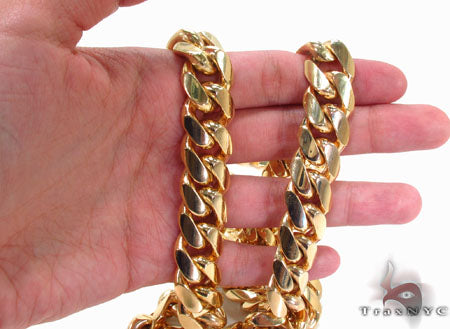 14K Gold miami cuban chain, 16 mm, photo 7 of 8