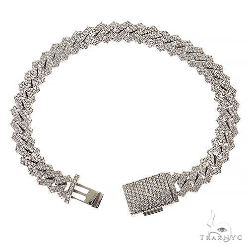 14K Gold Miami Cuban Lab-Grown Diamond Bracelet, photo 3 of 6