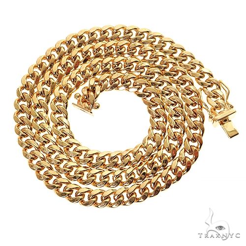 14k yellow gold hollow Miami Cuban chain, 22 inches long, 5.5mm wide, polished finish, photo 3 of 7