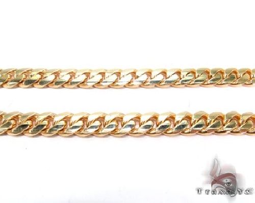 32-inch yellow Miami Cuban link chain 13mm thick with polished finish