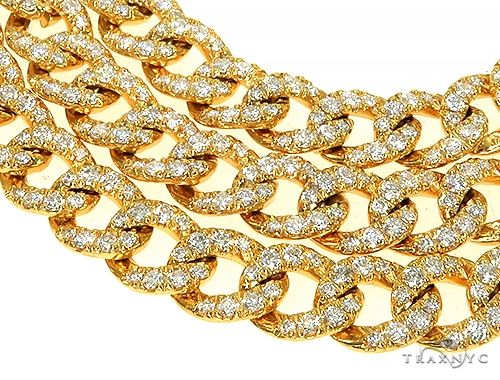 14K Gold Cuban Curb Link Diamond Chain 24 Inches 8mm, photo 3 of 6