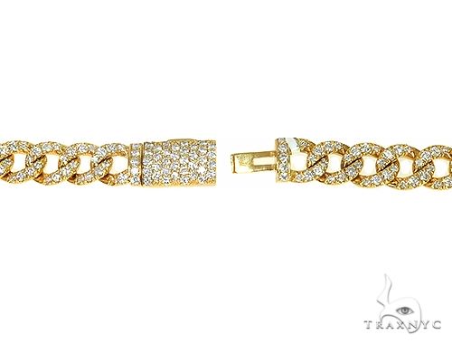 14K Gold Cuban Curb Link Diamond Chain 24 Inches 8mm, photo 6 of 6