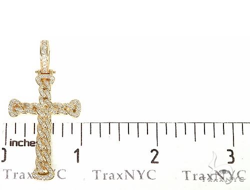 14K Gold Miami Cuban Link Diamond Cross Crucifix, photo 6 of 7