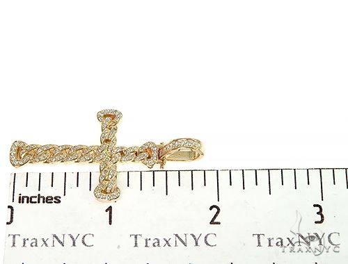 14K Gold Miami Cuban Link Diamond Cross Crucifix, photo 7 of 7