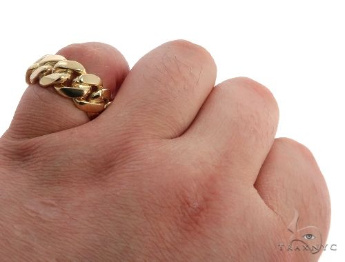 14K Gold Miami Cuban Link Ring 9.5mm, photo 8 of 9