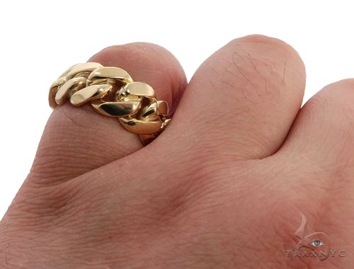 14K Gold Miami Cuban Link Ring 9.5mm, photo 9 of 9