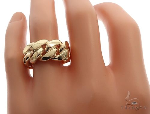 14K Gold Miami Cuban Link Ring 10mm, photo 6 of 6