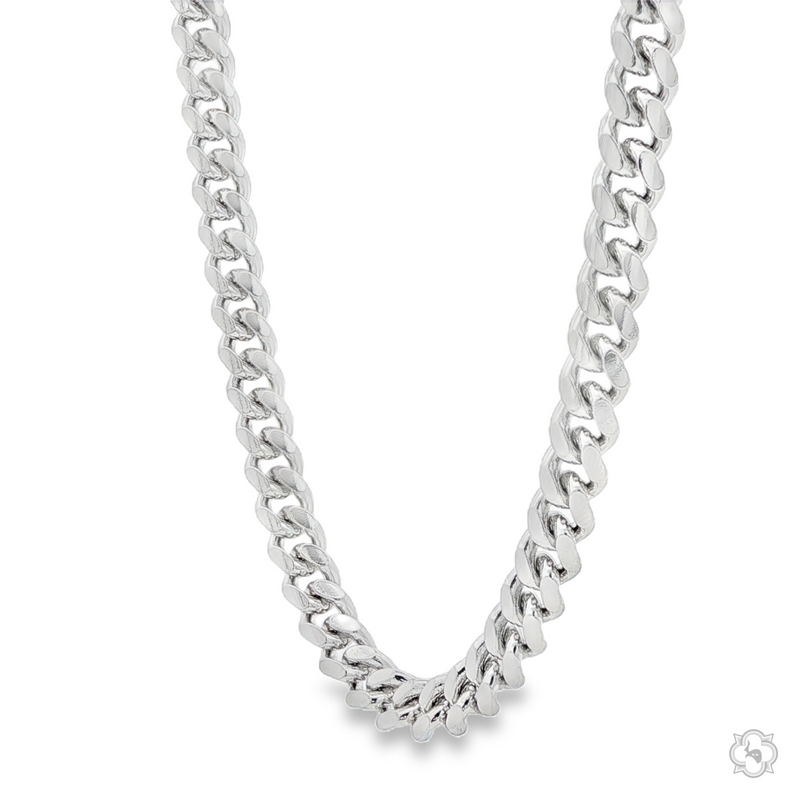 6.2mm thick .925 silver Miami Cuban chain necklace with polished links