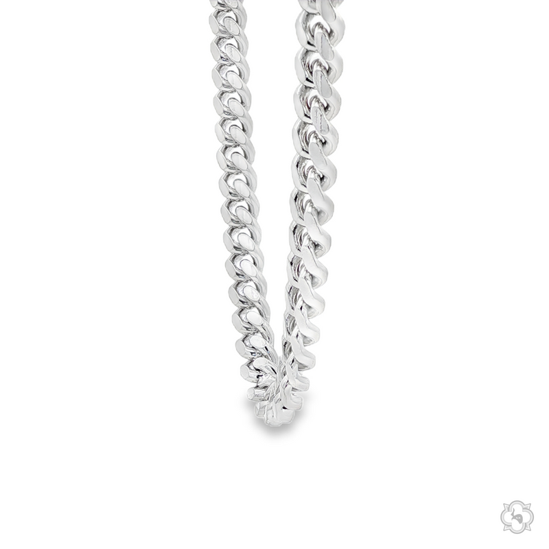 925 silver Miami Cuban chain 6.2mm thick with polished rounded links, available in multiple lengths