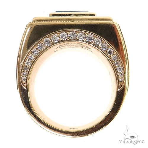 14K Gold Millennium Cut Blue Topaz Diamond Ring, photo 5 of 6