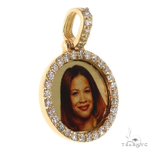 14K Gold Mini Diamond Photo Pendant, photo 2 of 6