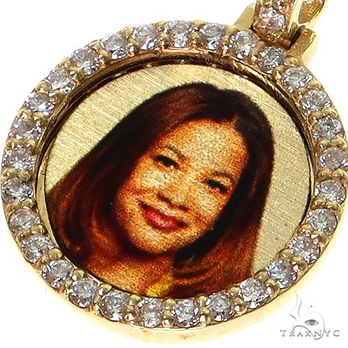 14K Gold Mini Diamond Photo Pendant, photo 3 of 6