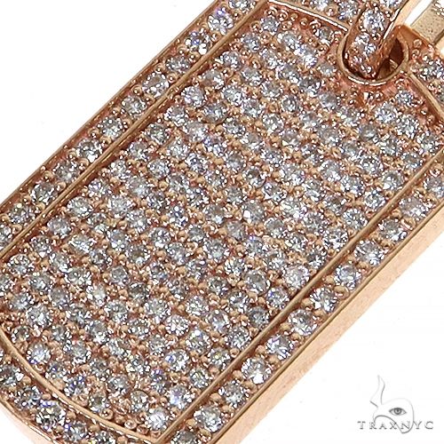 14K Gold Mini Dog Tag Diamond Pendant, photo 3 of 6