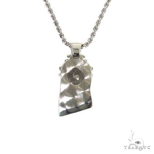 14K Gold Mini Jesus Head Diamonds on The Crown Pendant Set, view 3