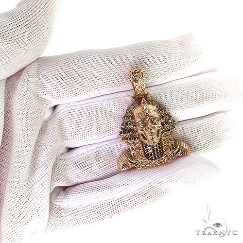 14K Gold Mini Mummified Zombie Skeleton Pharaoh Pendant, photo 7 of 7