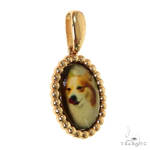 14K Gold Mini Oval Photo Pendant, photo 2 of 6