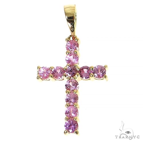 Mini Pink Sapphire Cross 68294 | TraxNYC