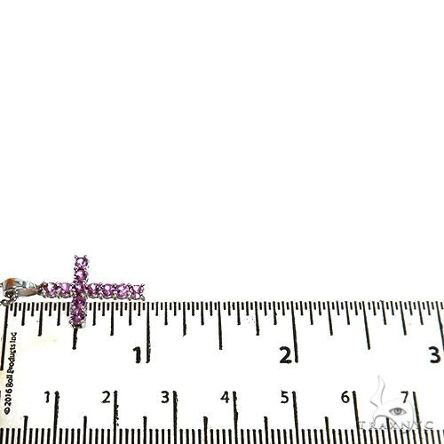 14K Rose Gold Mini Pink Sapphire Cross Set, view 6