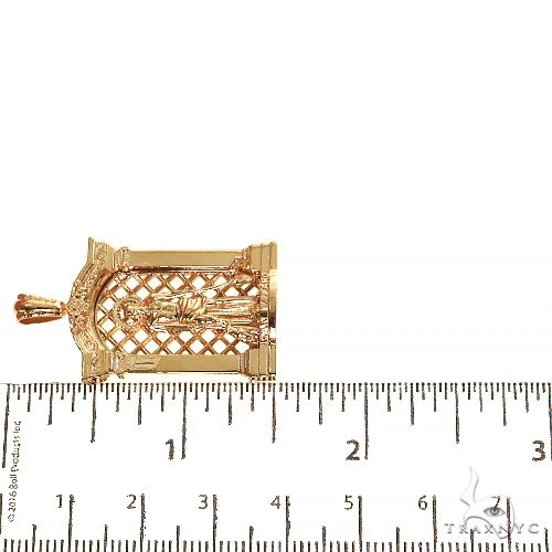 14K Gold Mini Solid St. Lazarus Pendant, photo 6 of 6