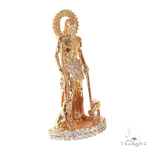 14K Gold Mini St. Lazarus Diamond Pendant, photo 2 of 6