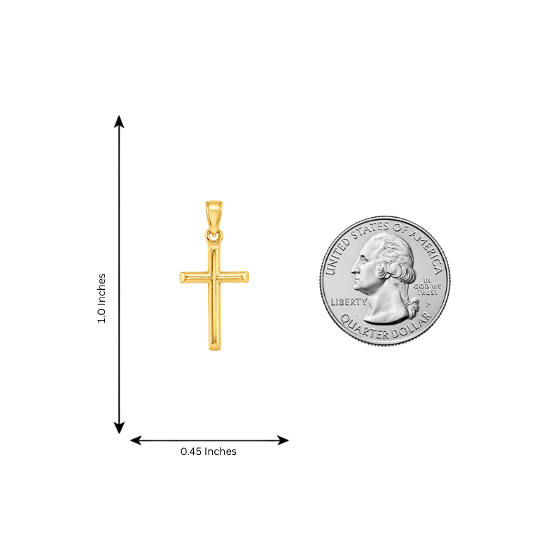 Mini 14k Gold Cross Pendant, view 9