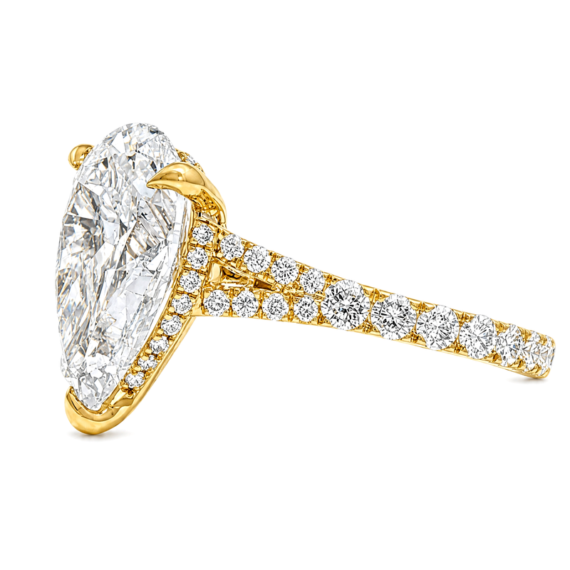 14K Gold 3 Ct Mirabella Pear Lab-Grown Diamond Engagement Ring, photo 5 of 9