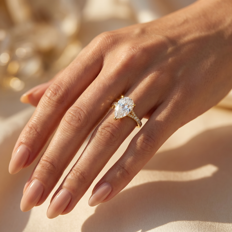 2.5 Ct Mirabella Pear Lab-Grown Diamond Engagement Ring, photo 8 of 9