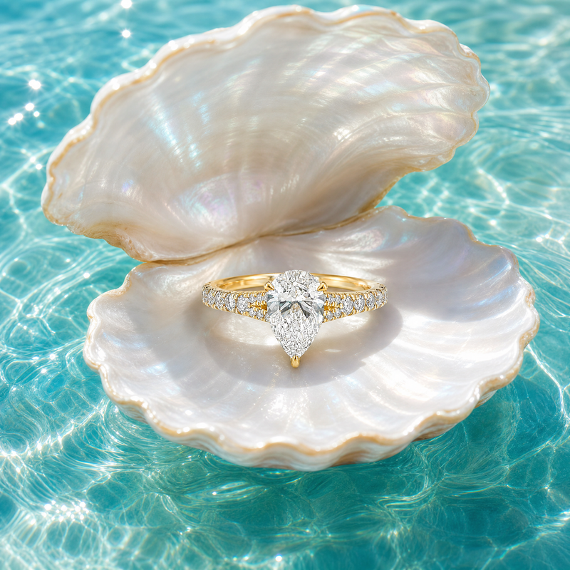 2.5 Ct Mirabella Pear Lab-Grown Diamond Engagement Ring, photo 9 of 9