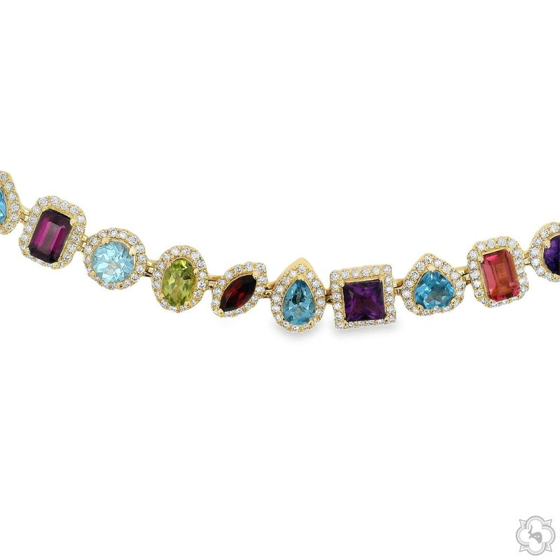 10K Gold Harmony of Shapes Gemstone Bracelet, photo 3 of 5