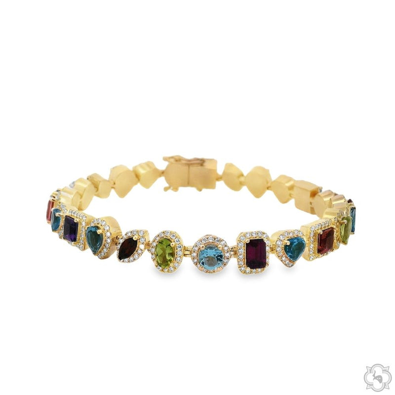 10K Gold Harmony of Shapes Gemstone Bracelet, photo 4 of 5