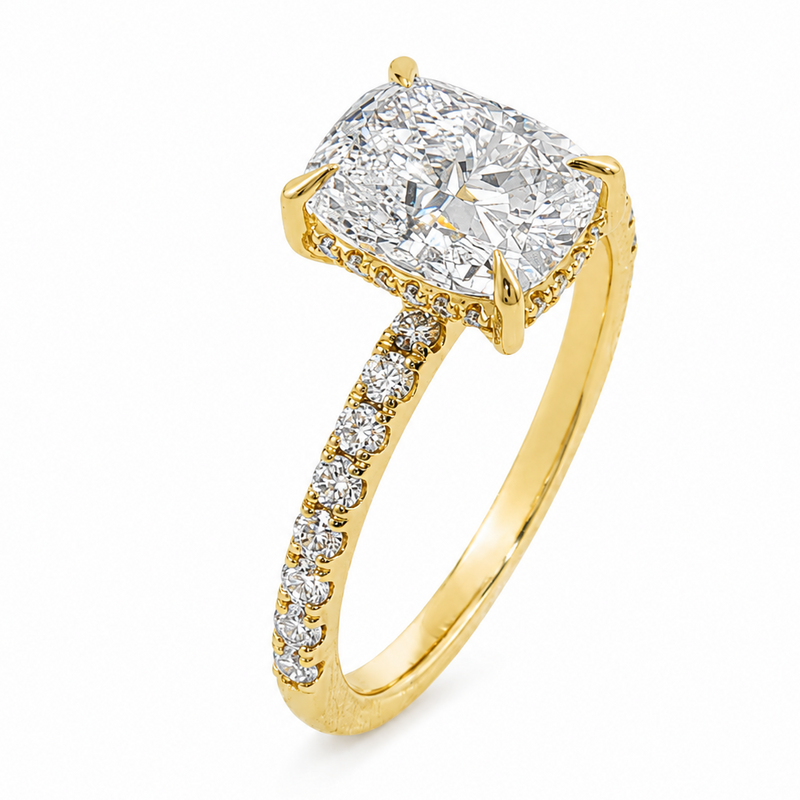 14K Gold Monarch Cushion Lab-Grown Diamond Engagement Ring 1.50 Ct, photo 7 of 9