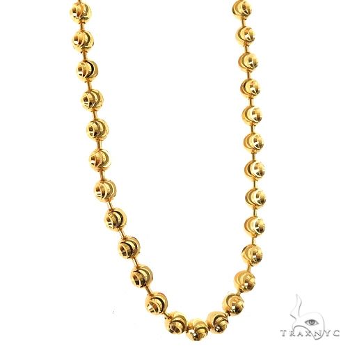 24-inch 3mm 10K yellow gold moon cut chain with polished round links