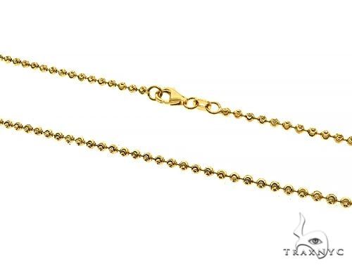 20-inch 2mm 10K yellow gold moon cut chain with bead-like links for men and women
