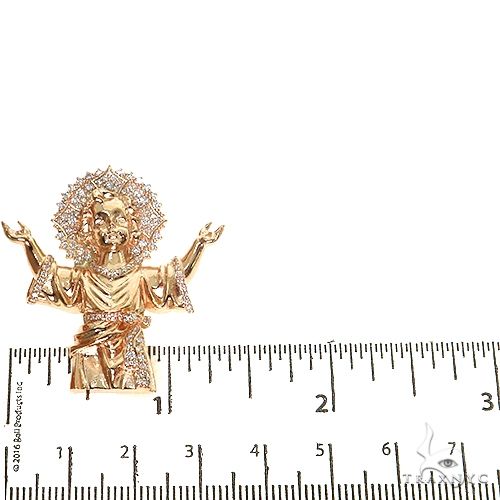 14K Gold Nino Divino Diamond Jesus Pendant, photo 5 of 6