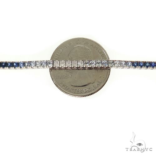 14K Gold Ocean Breeze Sapphire Tennis Bracelet, photo 5 of 7