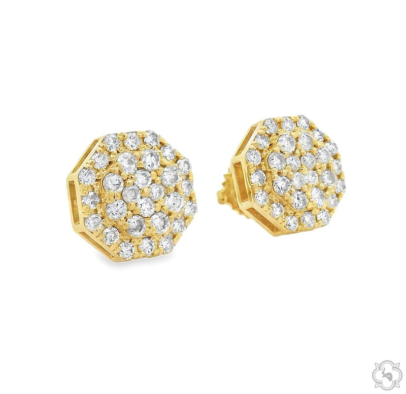14K Gold OctaGlow Diamond Cluster Earrings, photo 2 of 8