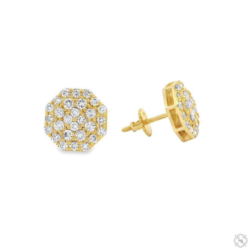 14K Gold OctaGlow Diamond Cluster Earrings, photo 3 of 8
