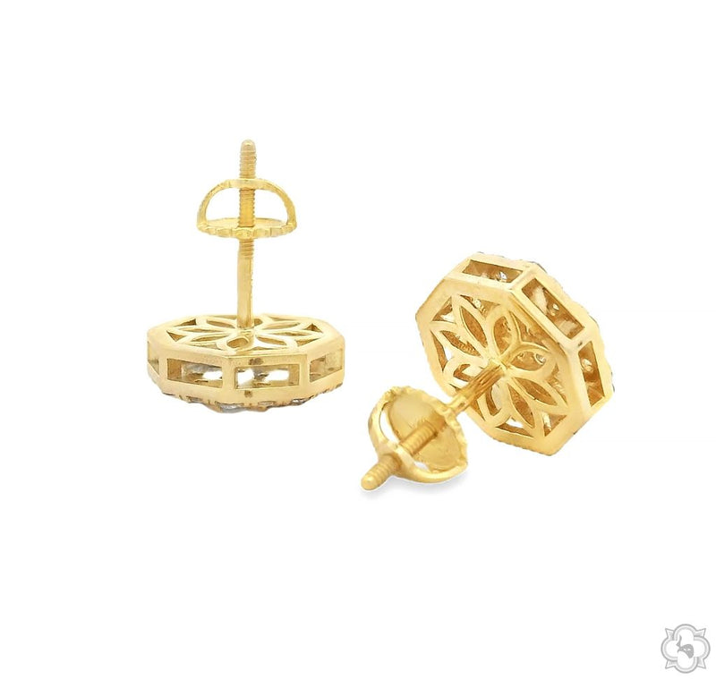 14K Gold OctaGlow Diamond Cluster Earrings, photo 5 of 8